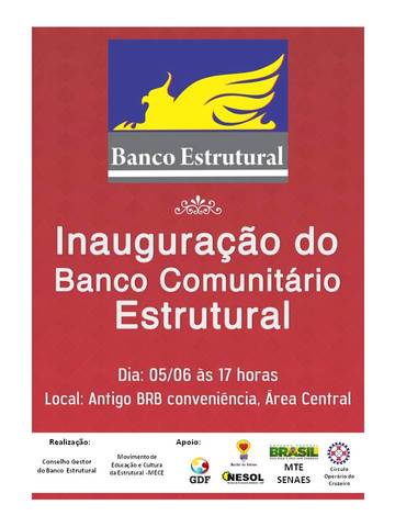 Inauguração Banco Comunitario Estrutural