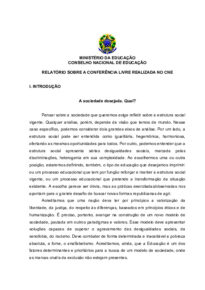 Relatório sobre a conferência livre realizada no CNE