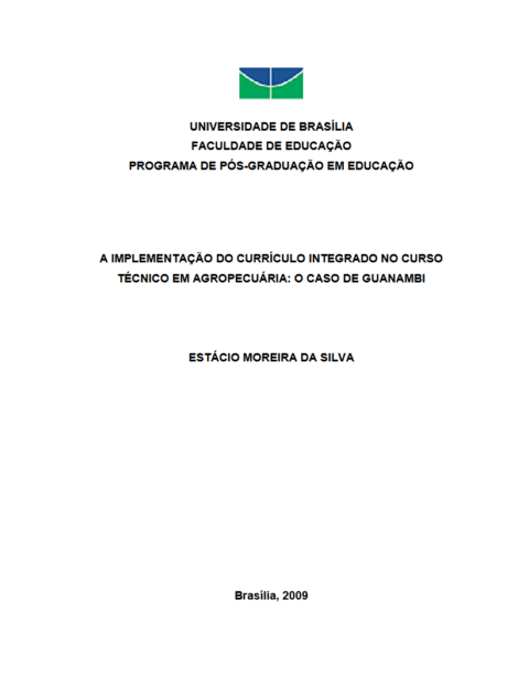A implementação do currículo integrado no curso técnico em agropecuária: O caso de Guanambi
