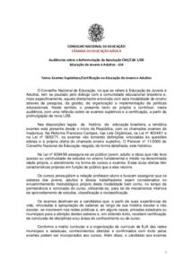 Exames Supletivos/Certificação na Educação de Jovens e Adultos