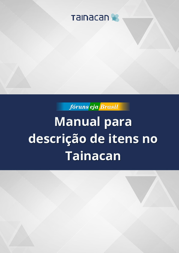 Manual para descrição de itens no Tainacan