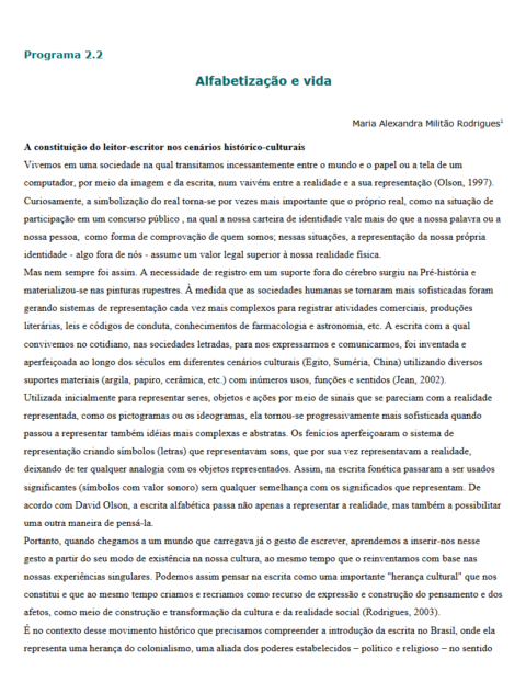 Alfabetização e vida 2.1