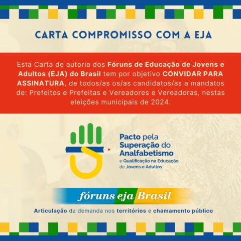 Você que é candidato ou candidata a prefeito ou prefeita; vereador ou vereadora, e quer se comprometer com a EJA , clique aqui: https://forms.gle/j8fMUwpW9yuYDLWB7
